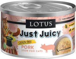 Just Juicy Pork Stew Grain-Free Canned Cat Food, 2.5-oz, case of 24