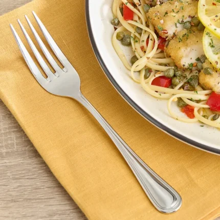 Acopa Edgeworth 7 11/16" 18/8 Stainless Steel Extra Heavy Weight Dinner Fork - 12/Case