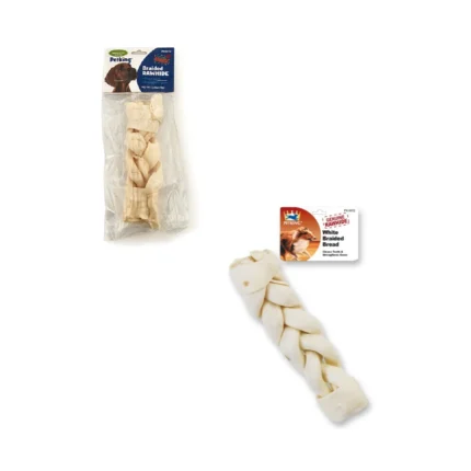 PK6012 RAWHIDE BRAIDEDE BREAD, WHITE